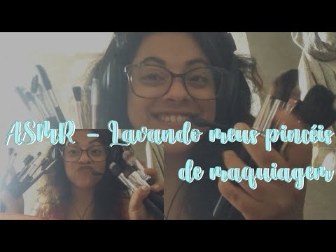 ASMR - Lavando pincéis de maquiagem (Sons de água)