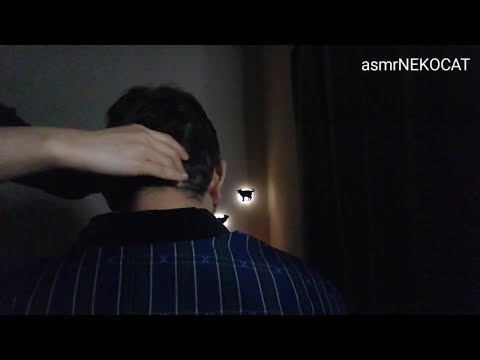 ASMR (Scalp Massage)(Hair Brushing)No Talking 兄の頭をマッサージしてみた。