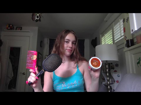 ASMR Morning Routine With you, personal attention, brushing hair, combing, tapping, whispering etc.