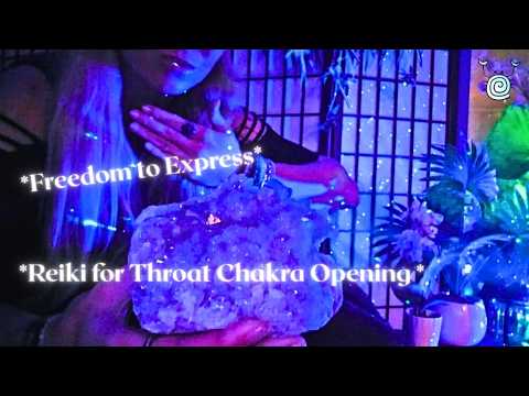 ✨ Reiki ASMR for Throat Chakra Opening 💙 Speak Your Truth | Freedom to Express with Crystal Energy