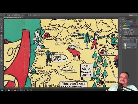 Exploring New Hampshire's History Through a Vintage Illustrated Map | ASMR whispering map analysis