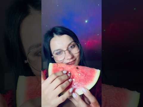 ASMR Watermelon 🍉 #asmrfood #asmreating #watermelon #mouthwatering #asmrsounds