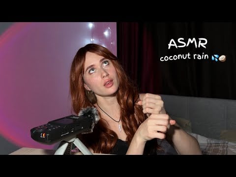 ASMR Coconut Rain for Sleeping 🥥💦 Mouth Sounds 🫦