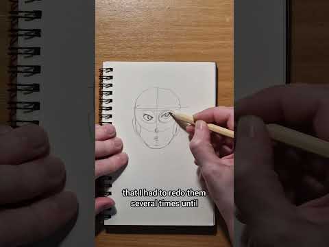 Sketching Noob - Drawing an anime girl, following a tutorial #asmr #shorts