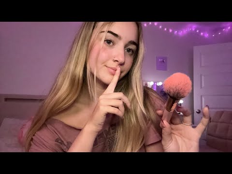 ASMR best friend does your makeup while you share secrets🤫 (inaudible, sketching, roleplay)