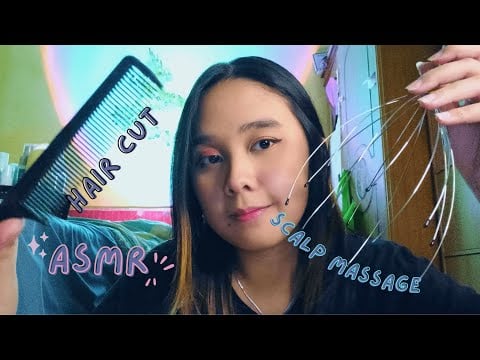 ASMR Hair Treatment and Haircut Using My Finger - Scalp Massage,Brushing Hair - Salon Roleplay ASMR