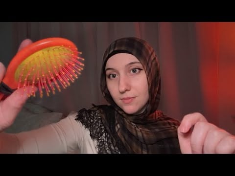 ASMR Styling Your Hair (invisible clips, braiding, curling, brushing)