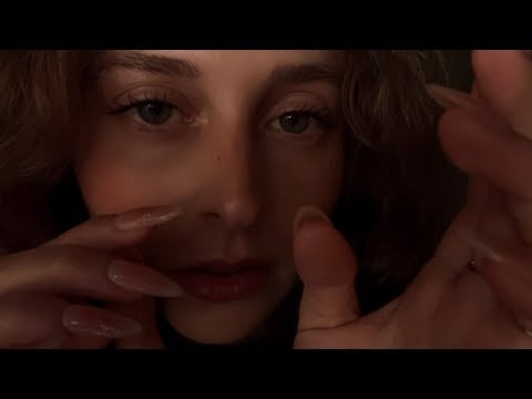 SUPER CLOSE ASMR slow clicky whispers with mouth sounds all over (low light)