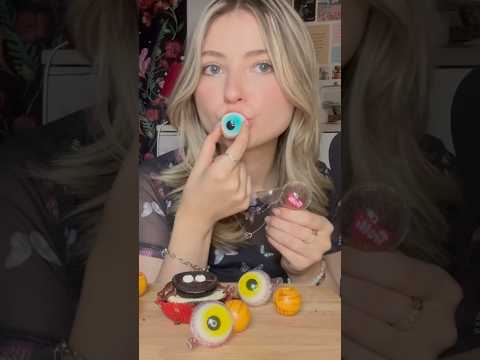 ASMR | eating halloween desserts | light whispers | asmrlavender #mukbang #halloween #asmreating