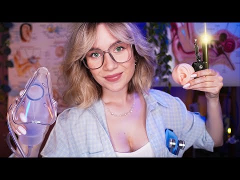 АСМР Заботливый ЛОР ВРАЧ 👂 Осмотр и Чистка Ушей, Проверка Слуха, Тесты с Закрытыми Глазами 👩‍⚕️