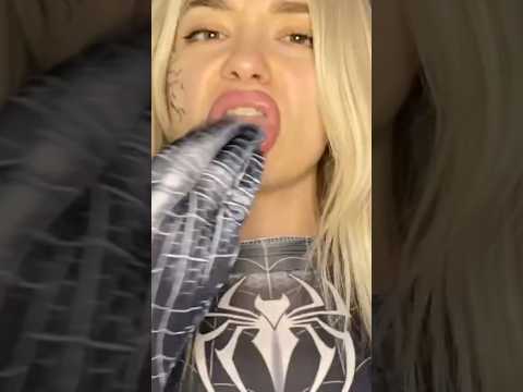 Asmr - Venom does your spit painting  #asmrmouthsounds # cosplay #spitpainting