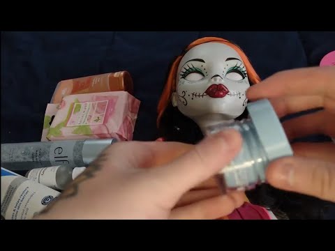 ASMR Skincare on Doll Head