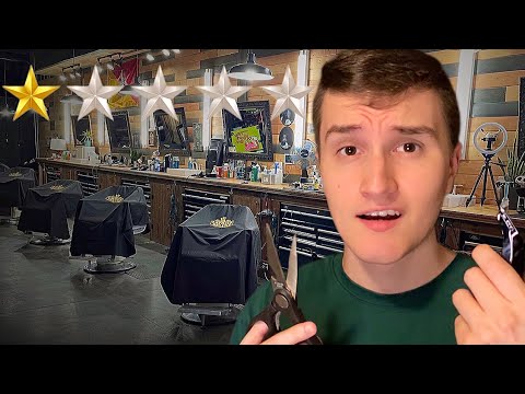 ASMR Worst Reviewed Barbershop Haircut (gone wrong) ⭐️✂️