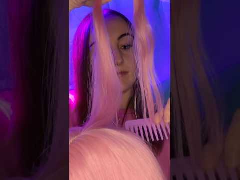 combing out the tangles in your hair asmr #asmr #asmrhair #hairplay #hairasmr