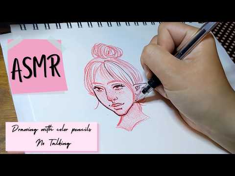 ASMR Drawing with color pencils ❤︎ No Talking ❤︎ Super relaxing