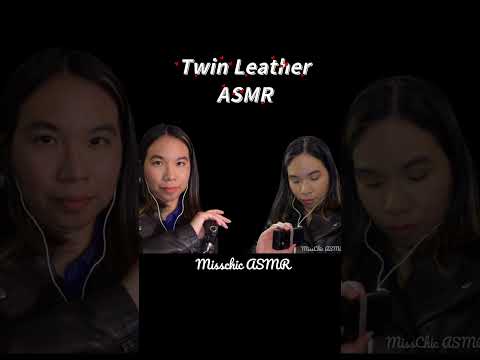 ASMR TWIN LEATHER JACKET SOUNDS (No Talking) 🖤🤍 #Shorts