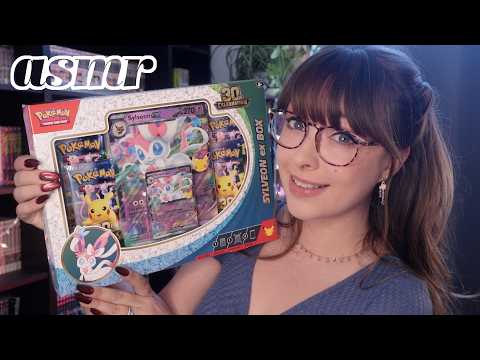 ASMR 🎊 30th Anniversary Sylveon Box | Pokemon Opening to Relax You ✦  Whispers, Tapping & Crinkles