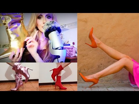 TUTTE LE MIE SCARPE BERSHKA PREFERITE INDOSSATE 👠😍👢ASMR 🇮🇹 ITA WHISPERING