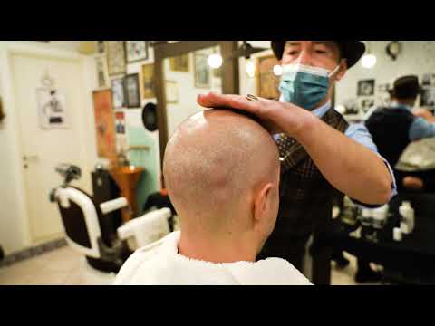 OLD SCHOOL ITALIAN BARBER  | HEAD MASSAGE and HOT TOWEL | ASMR