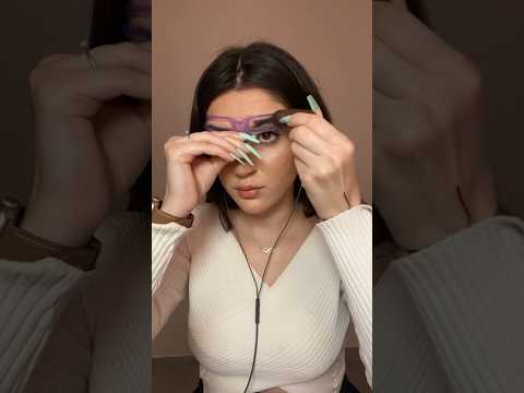 girl does her eyebrows at home #asmr #shortsvideo #shorts