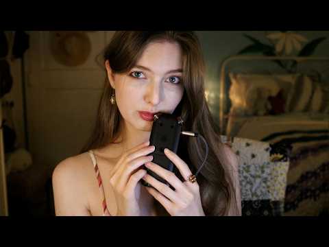 ASMR Tingly Mouth Sounds & Breathing on Tascam w/ Visuals + Tapping