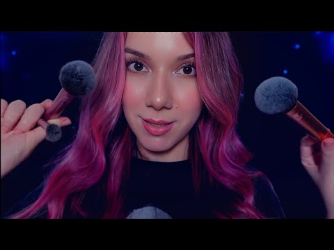 ASMR ABSURDO 🤤 Passando NOVOS Pinceis em VOCÊ e em MIM + Contagem Regressiva + Mouth Sounds 👄