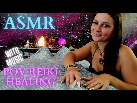 POV ASMR REIKI (music)  ANXIETY HEALING SESSION ~ Whispering Sleep Tingles For a Calm Mind & Body