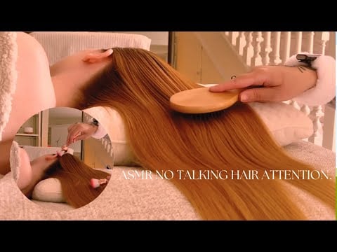 ASMR  ~ The Most Caring and Gentle Hair, Scalp and Skin Attention on Beautiful Long hair! NO TALKING