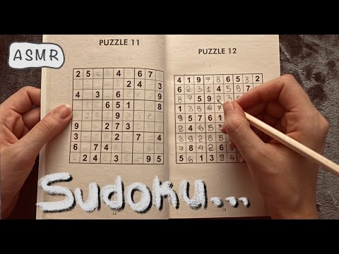 ASMR Writing Sounds Relaxing SUDOKU puzzles, pure whispering