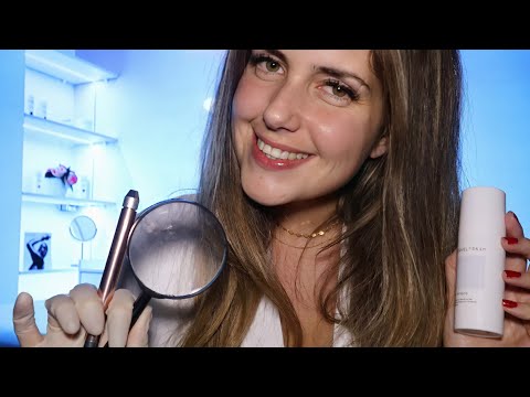 ASMR Face Examination Roleplay with MASSAGE & TREATMENT (Haut Arzt Rollenspiel) deutsch/german