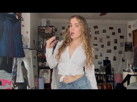 Sexy Librarian Try On Haul & Fabric Scratching (playing dress up instead of working ASMR roleplay)