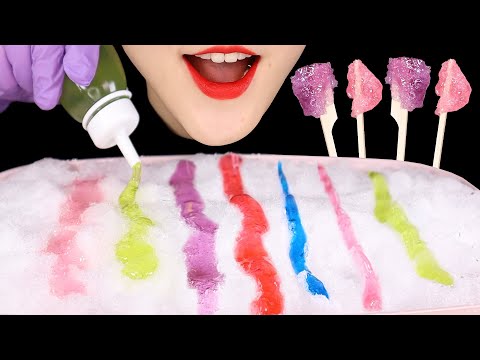 HONEY SNOW TAFFY CANDY ASMR MAPLE TAFFY CANDY ASMR HONEY JELLY ASMR BABY CHEESE ASMR