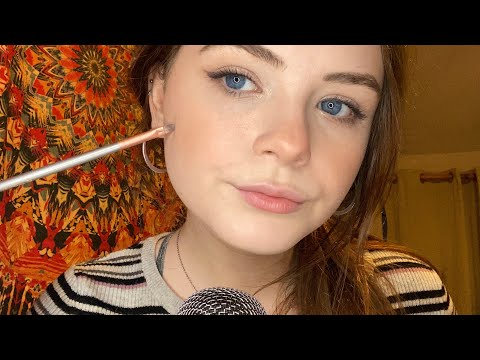 ASMR ~ Whispered Face Tracing (Gum Chewing)