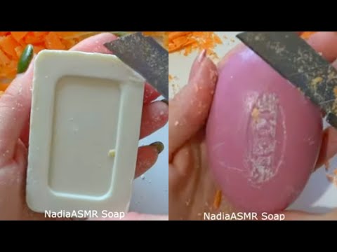 Dry Soap carving ASMR\ relaxing sounds\ No talking. Satisfying ASMR video\ Cutting soap