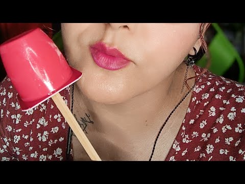 ASMR comiendo Danonino queso petit suisse de fresa 🍓 congelado 