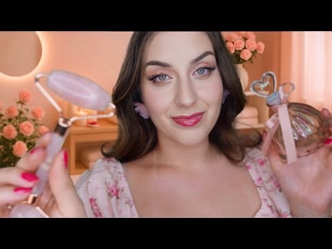 ASMR deutsch Rosen Spa 💐 Wellness Massage mit Musik | head massage, layered sounds, Spa Roleplay