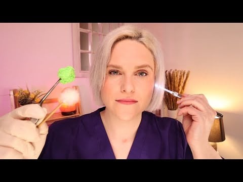 A Relaxing ASMR Ear Exam, Ear Cleaning & Hearing Test: There’s Something In Your Ear! 👂
