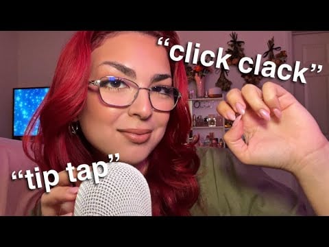 ASMR ☆ FAST mouth sounds, nail tapping & clicking with mic scratching