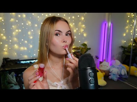 ASMR | 100 LAYERS OF LIP GLOSS! 👄 (lip gloss pumping, mouth sounds)