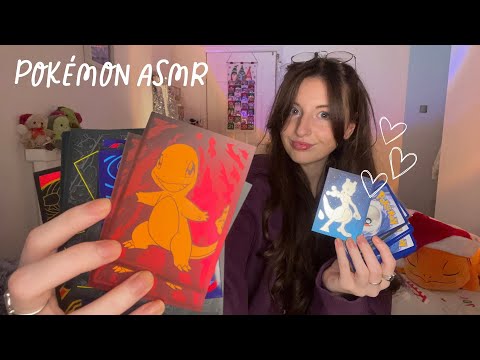 ASMR Opening my subscribers Pokémon cards on Christmas Eve🎁 (close whispers, mic scratching)