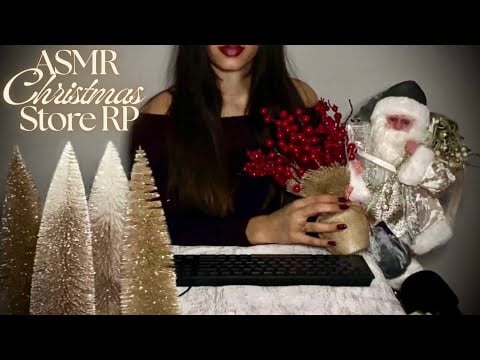 ASMR Vintage Christmas Decore Store RP🎄🎁(whispering, keyboard, tapping, paper sounds)