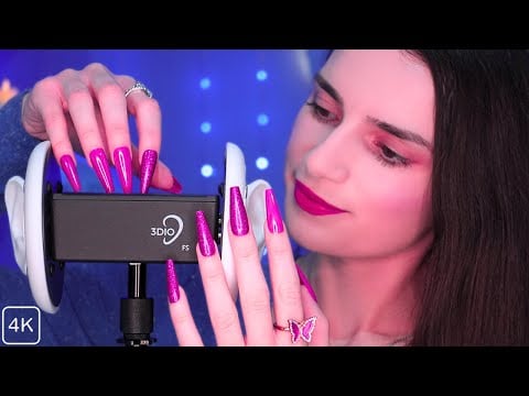 ASMR INSANE 🔥 Mic Scratching & Tapping on the 3Dio Mic⚠️ INSTANT SLEEP ⚠️ Long Nails 😴 No Talking 4K