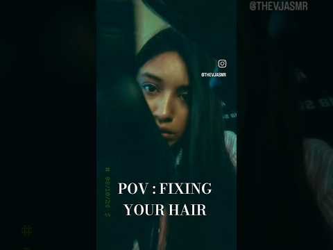 ASMR FIXING YOUR HAIR ☺️✨️#asmrshorts #asmrrawsound #asmrhairsound #asmrgloves