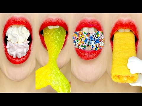 EMOJI FOOD EATINGSHOW 이모지 먹방 JELLY, KOHAKUTO, MARSHMALLOW, DESSERTS Mukbang ASMR