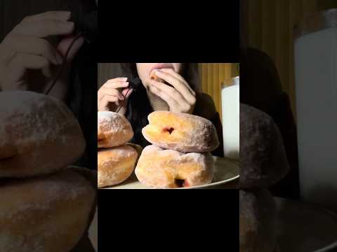 ASMR JELLY FILLED DONUTS EATING ❤️