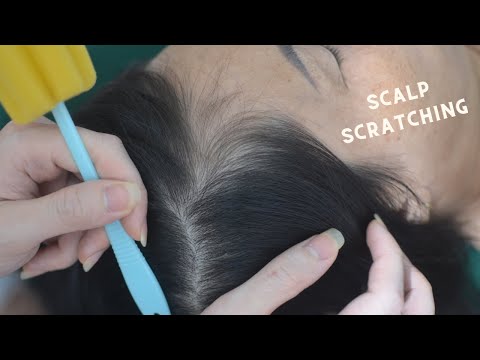 ASMR Nape Scratch & Hair Parting No Talking, Hair Sounds Tingles For Headache Relief