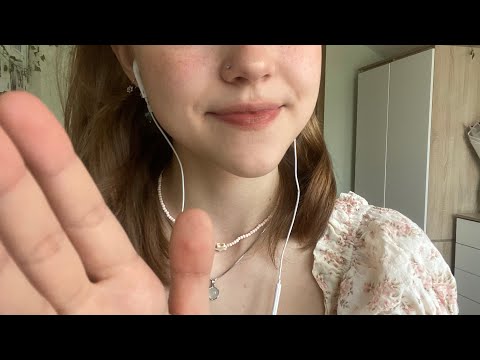 ASMR slow hand movements + mouth sounds