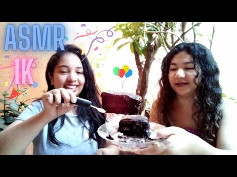 ASMR: COMEMORAÇÃO DE 1K INSCRITOS❤🥰🎂 COM UM BOLO AUSTRÍACO| NARRADO EM VOZ SUAVE E SUSSURRANDO