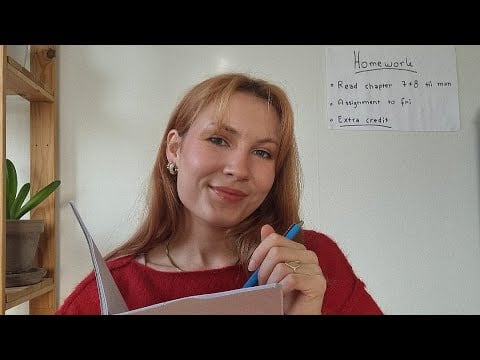 ASMR kind popular girl helps you in math class (unintelligible)