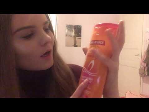 ASMR My Hair Products (+ brushing) whispering